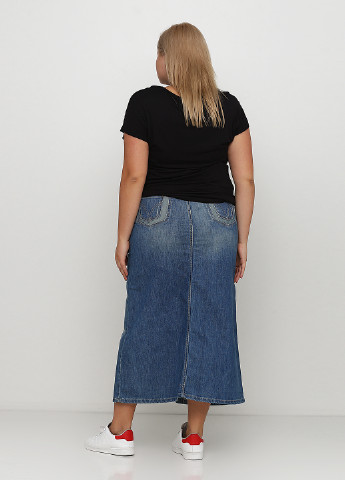 Голубая джинсовая однотонная юбка D&G колокол
