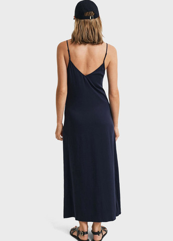 Темно-синее кэжуал платье платье-комбинация, с открытой спиной Gant однотонное
