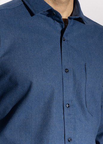 Синяя кэжуал, классическая рубашка однотонная Time of Style
