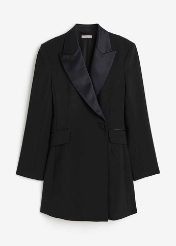 Черное кэжуал платье платье-жакет H&M однотонное