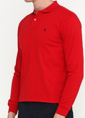 Красная футболка-лонгслив для мужчин Ralph Lauren однотонная