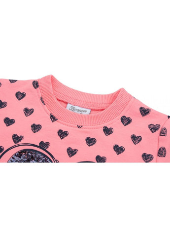 Коралловый набор детской одежды кофта с брюками с котиком и бантиком (8271-104g-pink) Breeze