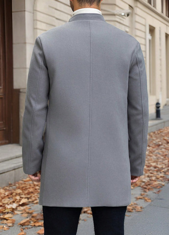 Сіре демісезонне Пальто однобортне SHEIN