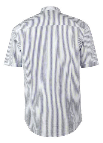 Белая кэжуал рубашка в полоску Pierre Cardin с коротким рукавом
