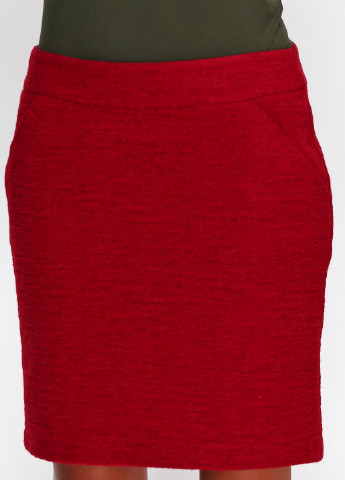 Темно-красная кэжуал однотонная юбка More & More мини