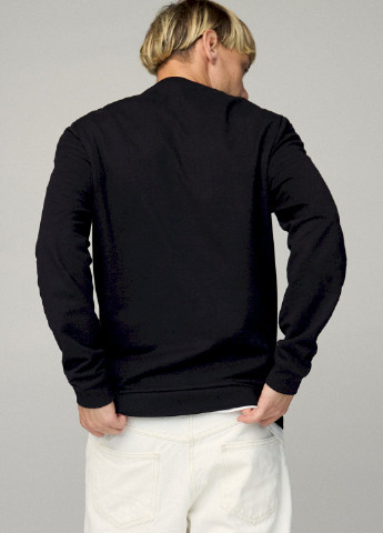 Чорний свитшот мужской basic /no flis/ YAPPI малюнок (254557652)