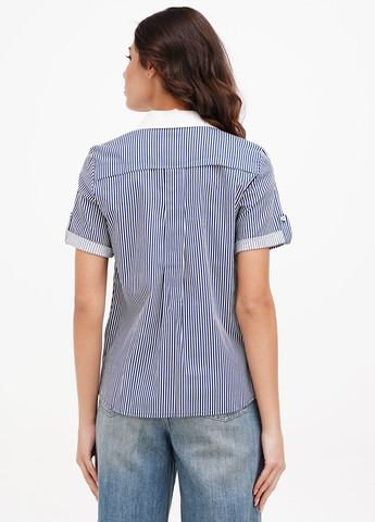 Темно-синяя кэжуал рубашка в полоску Sassofono Club