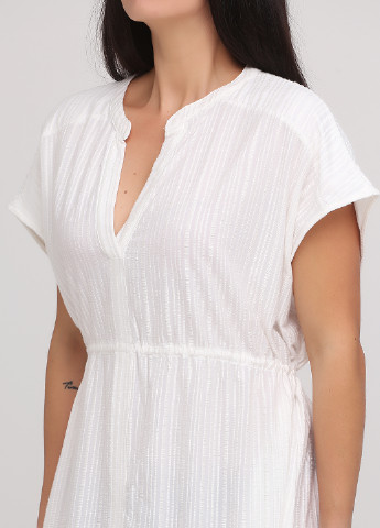Молочное кэжуал платье Zara в полоску