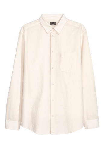 Светло-бежевая кэжуал рубашка H&M с длинным рукавом