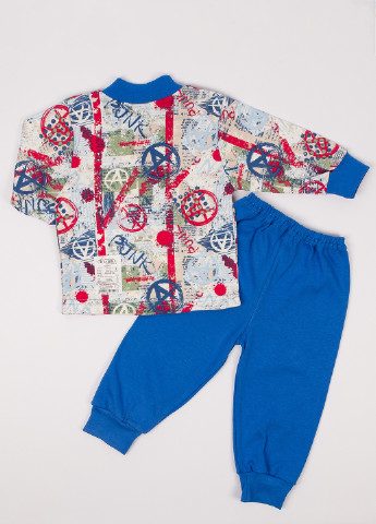 Синяя всесезон пижама (лонгслив, брюки) Пташка текстиль