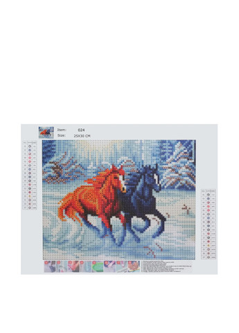 Картина из самоцветов Лошади в зимнем лесу, 25х30 см TV-magazin (257286724)