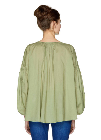Оливково-зеленая демисезонная блуза с длинным рукавом United Colors of Benetton