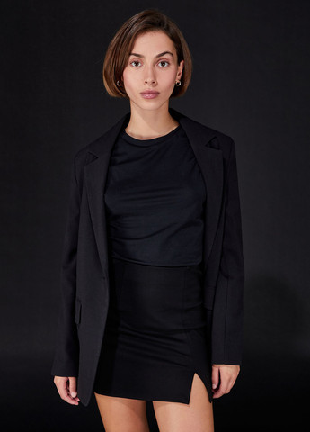 Черная кэжуал однотонная юбка Jennyfer а-силуэта (трапеция)