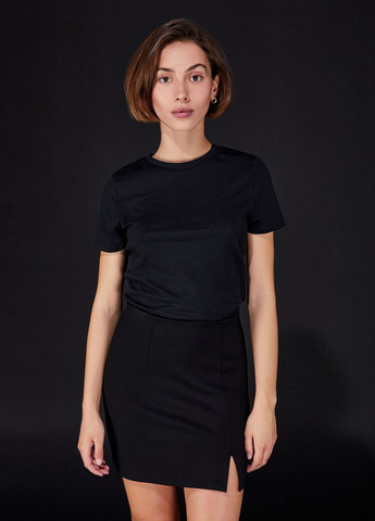 Черная кэжуал однотонная юбка Jennyfer а-силуэта (трапеция)