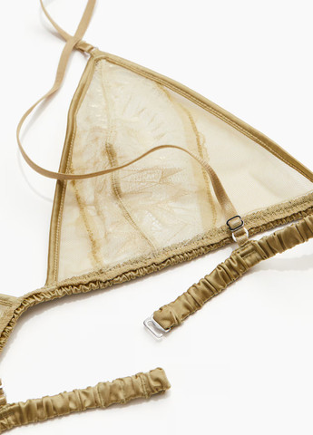 Темно-бежевий тріенджел бюстгальтер H&M без кісточок поліамід