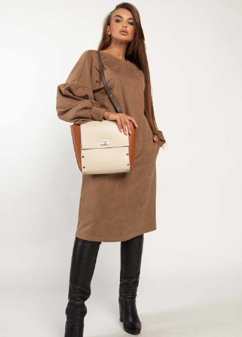 Бежева кежуал сукня Ри Мари однотонна