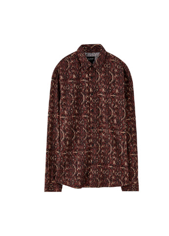Коричневая рубашка Pull & Bear