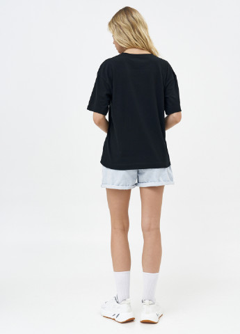Чорна літня футболка жіноча оверсайз happiness KASTA design