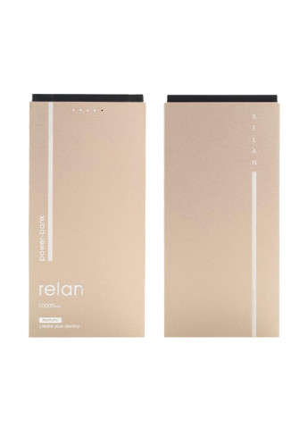 Портативний зарядний пристрій Relan 10000mAh 2USB-2A with 2in1 gold Remax rpp-65-gold (134276449)
