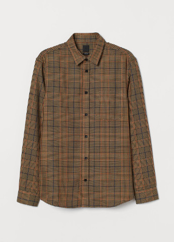 Светло-коричневая кэжуал рубашка в клетку H&M