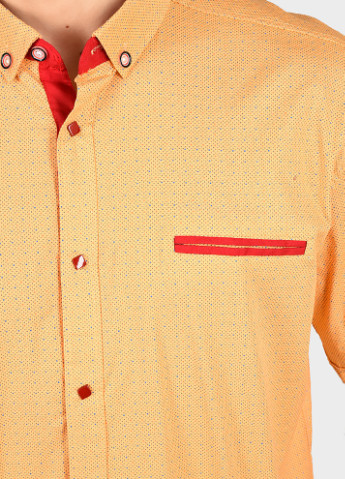 Оранжевая классическая рубашка однотонная AAA