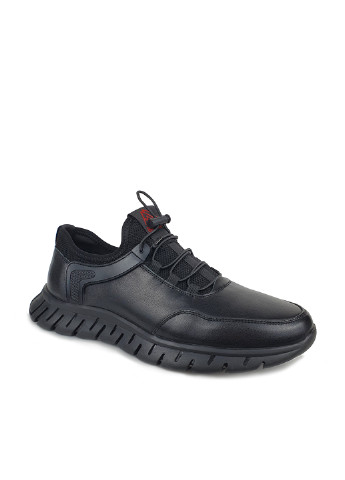 Чоловічі туфлі з натуральної шкіри чорні на гумці-шнурівці Cosottinni туфли (252453299)