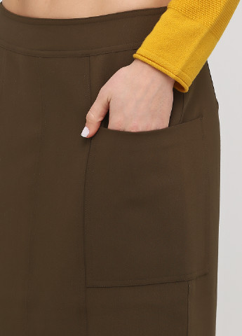 Оливковая (хаки) кэжуал однотонная юбка Vey's карандаш