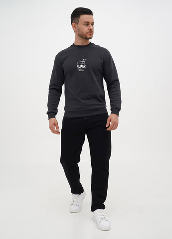 Темно-серый свитшот Trend Collection надпись без декора (303730735)