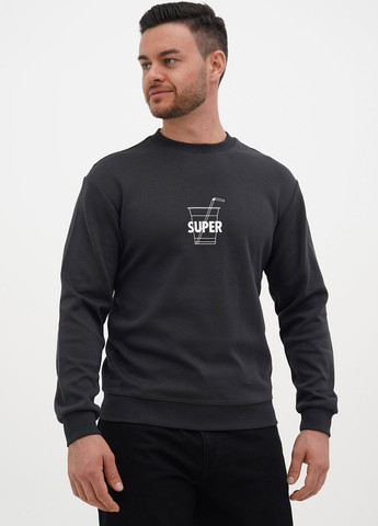 Темно-серый свитшот Trend Collection надпись без декора (303730735)