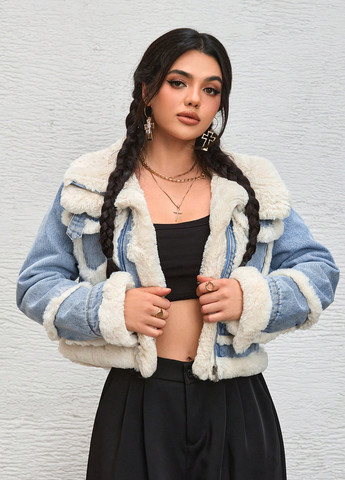 Блакитна зимня куртка SHEIN