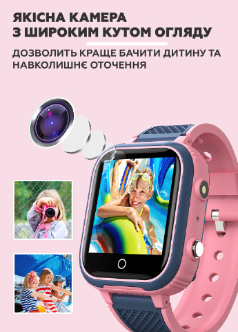 Детские смарт-часы с GPS-трекером / сим-картой / влагозащитой 8384 Бирюзовый DobraMAMA (253449193)