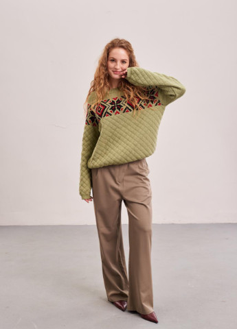 Оливковий демісезонний джемпер "меланка" (оливковий) one size MEREZHKA