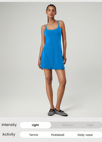 Блакитна спортивна сукня сукня-майка SHEIN з логотипом