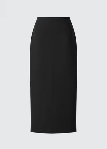 Черная кэжуал, офисная однотонная юбка Uniqlo карандаш