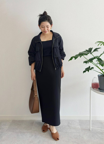 Черная кэжуал, офисная однотонная юбка Uniqlo карандаш