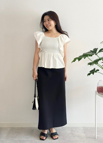 Черная кэжуал, офисная однотонная юбка Uniqlo карандаш