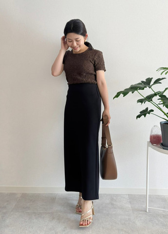 Черная кэжуал, офисная однотонная юбка Uniqlo карандаш