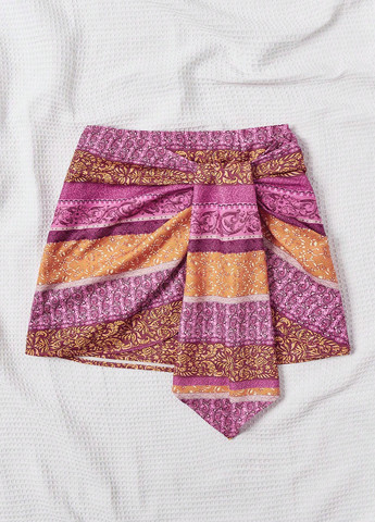 Разноцветная кэжуал цветочной расцветки юбка SHEIN а-силуэта (трапеция)