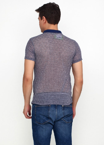Темно-синяя футболка-поло для мужчин Clartex с геометрическим узором