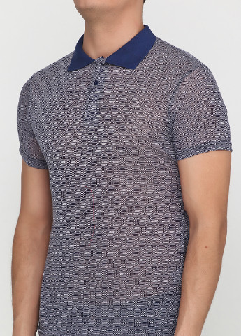 Темно-синяя футболка-поло для мужчин Clartex с геометрическим узором