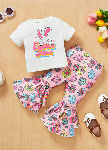 Комбинированный летний комплект (футболка, брюки) SHEIN