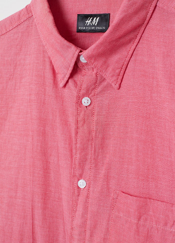 Коралловая кэжуал рубашка меланж H&M