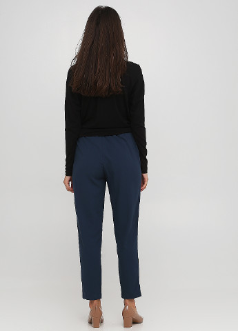 Темно-бирюзовые кэжуал демисезонные укороченные, зауженные брюки Sisley