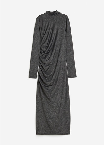 Темно-сіра кежуал сукня силуетна, сукня-водолазка H&M меланжева