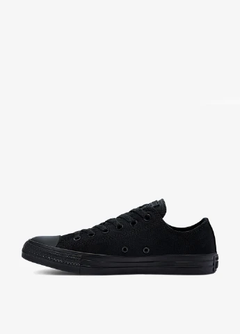 Черные кеды Converse ALL STAR OX BLACK MONO с логотипом