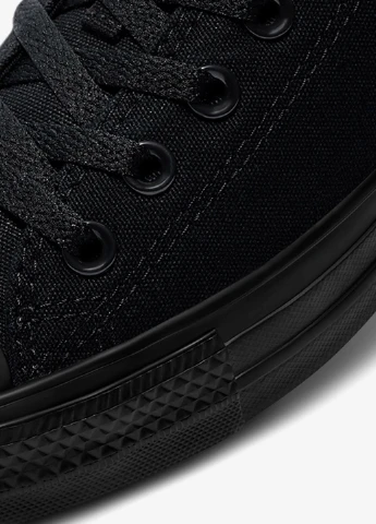 Черные кеды Converse ALL STAR OX BLACK MONO с логотипом