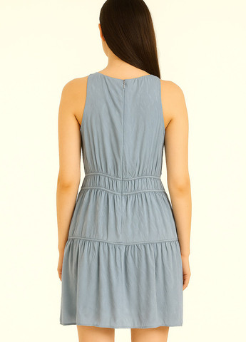 Серо-голубое кэжуал платье Sassofono однотонное