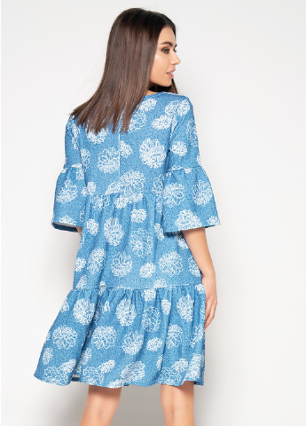 Голубое кэжуал платье Issa с цветочным принтом