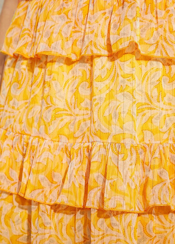 Помаранчева кежуал сукня а-силует, з відкритою спиною SHEIN з квітковим принтом