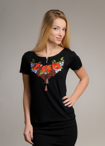 Женская вышитая футболка Чудо маки Melanika (250206162)